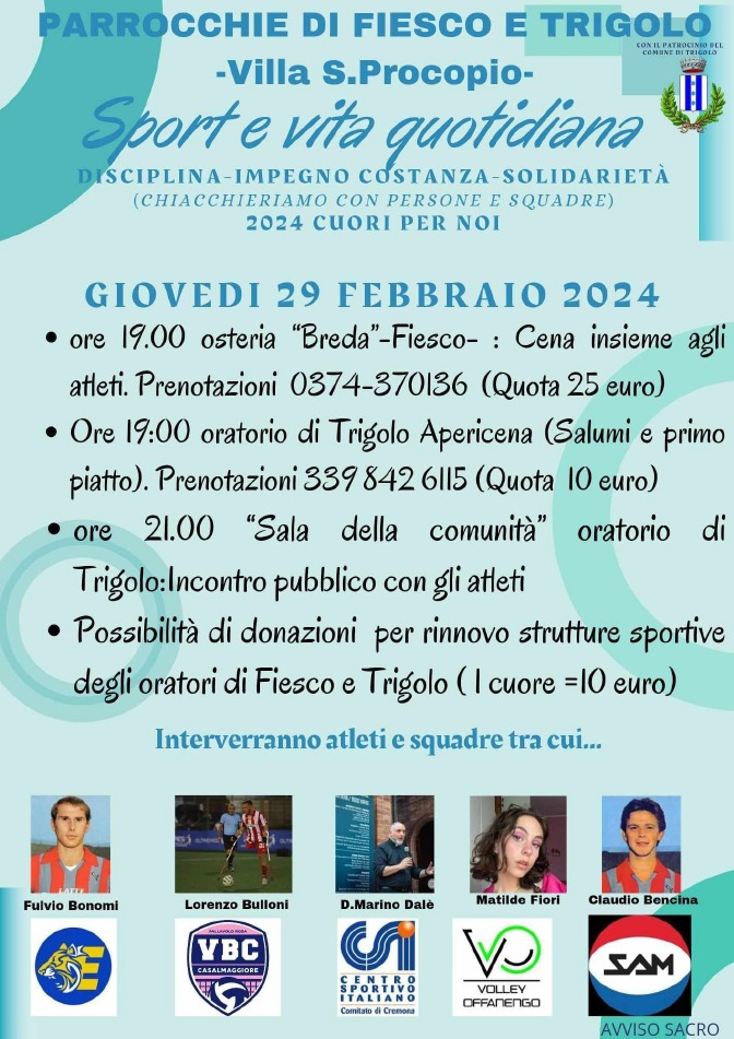Crema News - Trigolo – Incontro con gli atleti