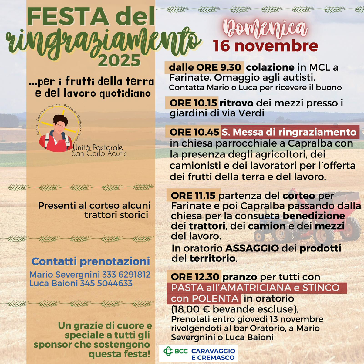 Gli appuntamenti di domenica