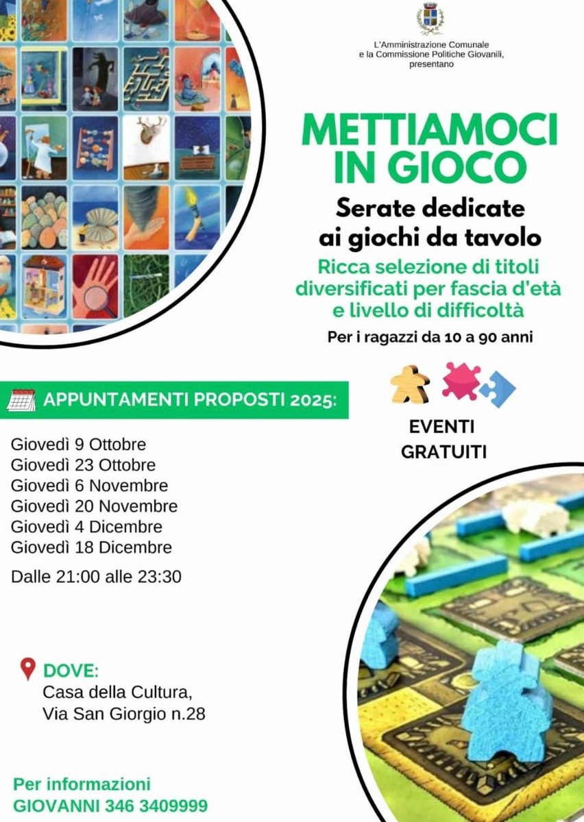 Gli appuntamenti da mercoledì a venerdì