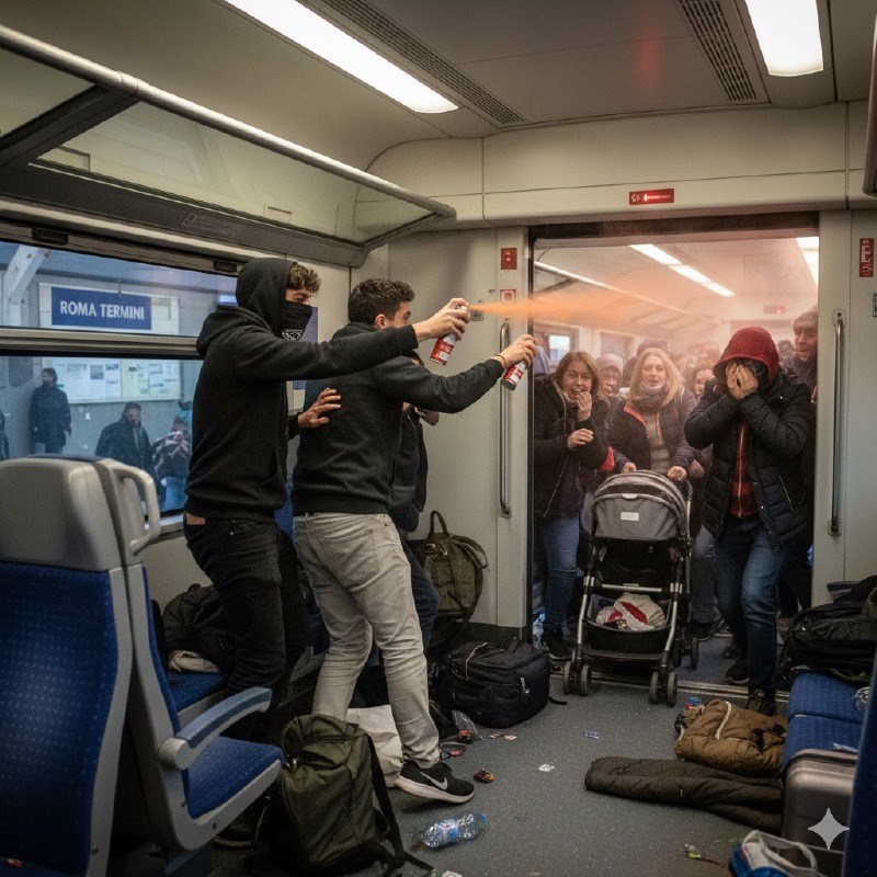 Crema - Spray al peperoncino in treno