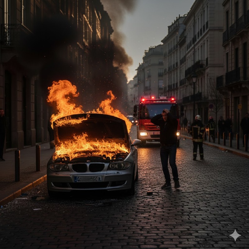 Crema - Auto in fiamme