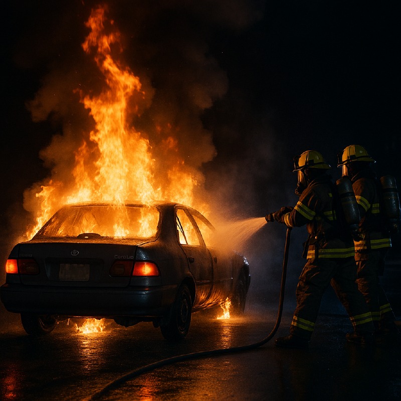 Crema News - Castelleone - Auto data alle fiamme