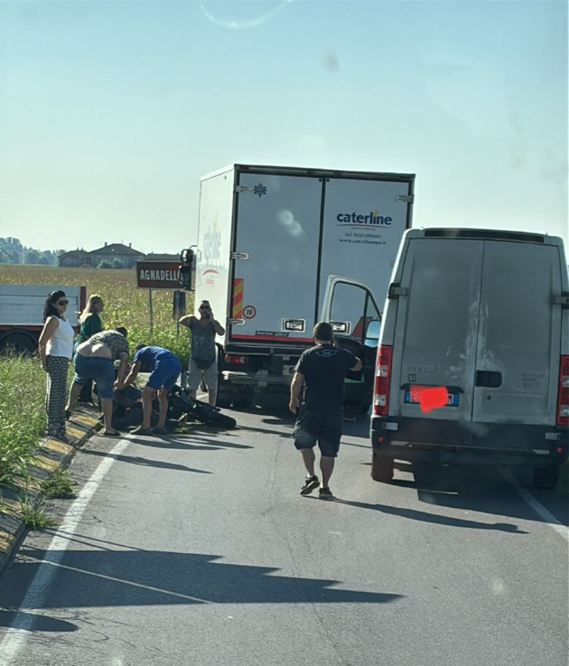 Crema News - Agnadello - Incidente per un motociclista