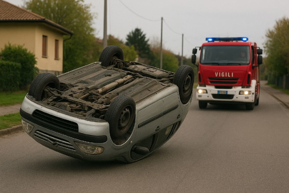Crema News - Crema - Auto ribaltata