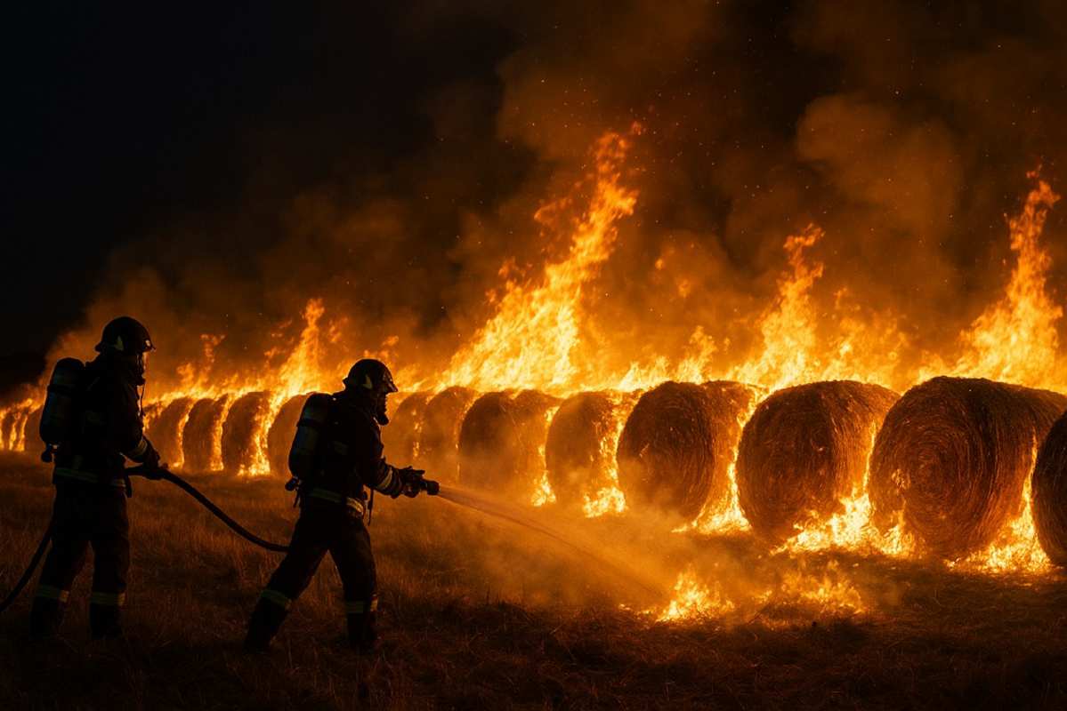 Crema News - Cascine Capri - A fuoco cento rotoballe