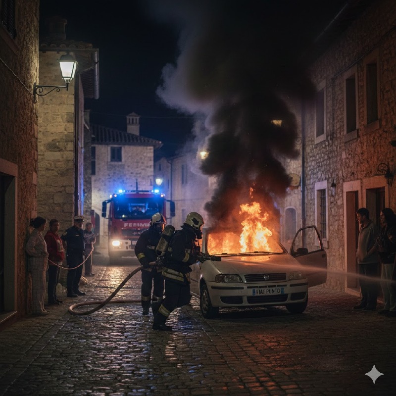 Vaiano Cremasco - Auto in fiamme, per scherzo