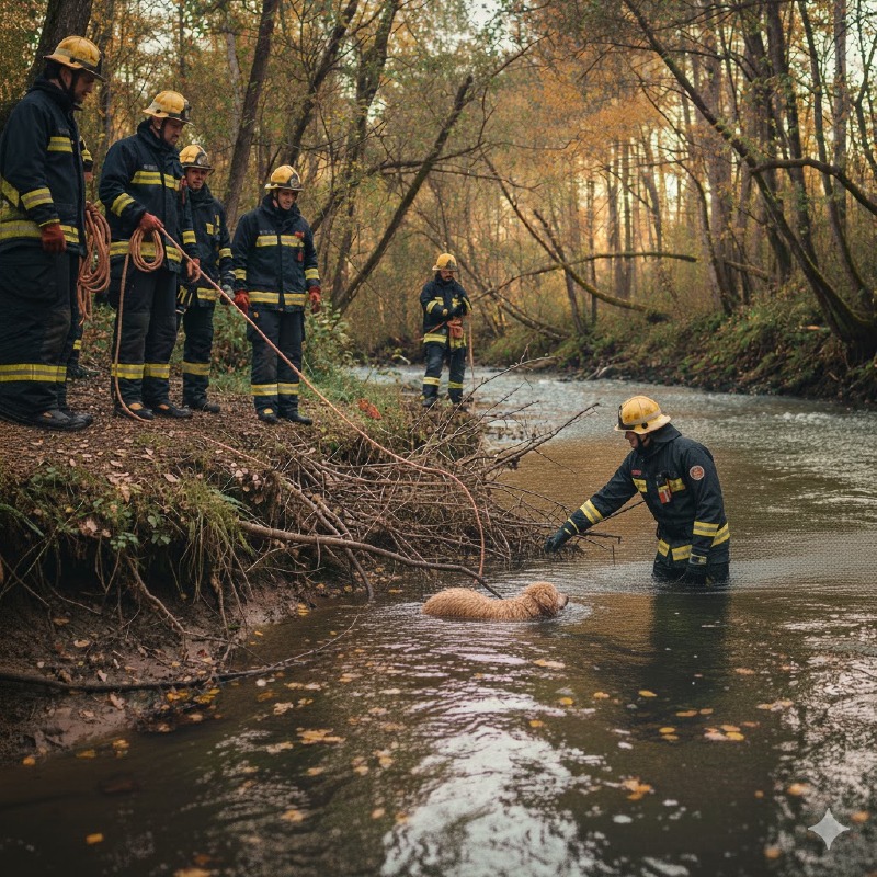 Crema - Pompieri salvano un cane