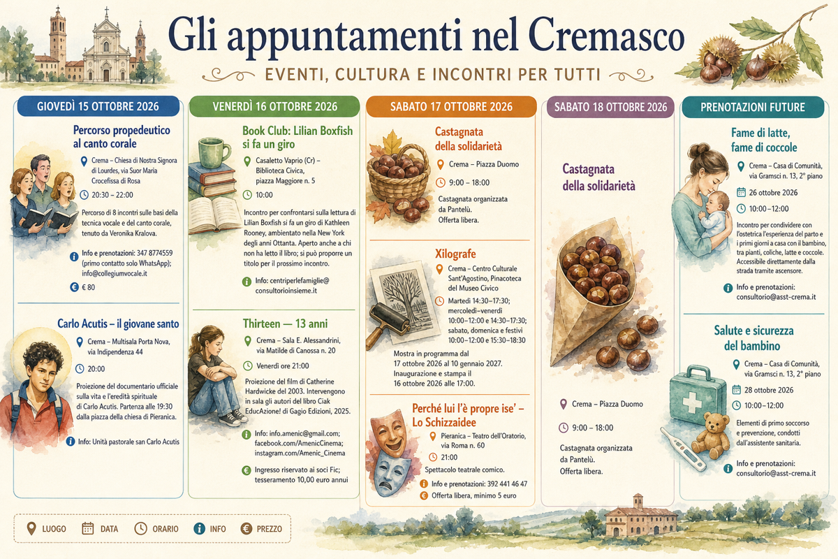 Gli appuntamenti nel Cremasco