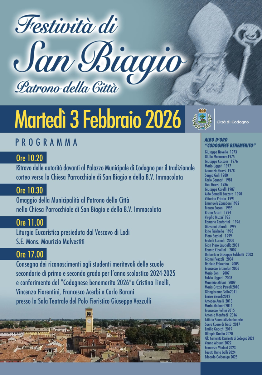 Appuntamenti con S. Biagio e la Memoria