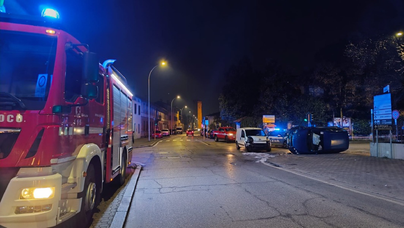 Castelleone - Scontro, due feriti