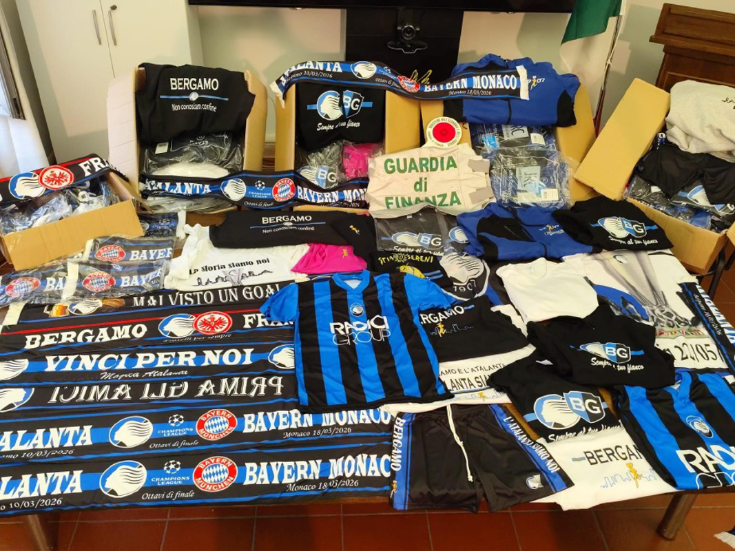 Crema - Atalanta-Bayern, abbigliamento contraffatto