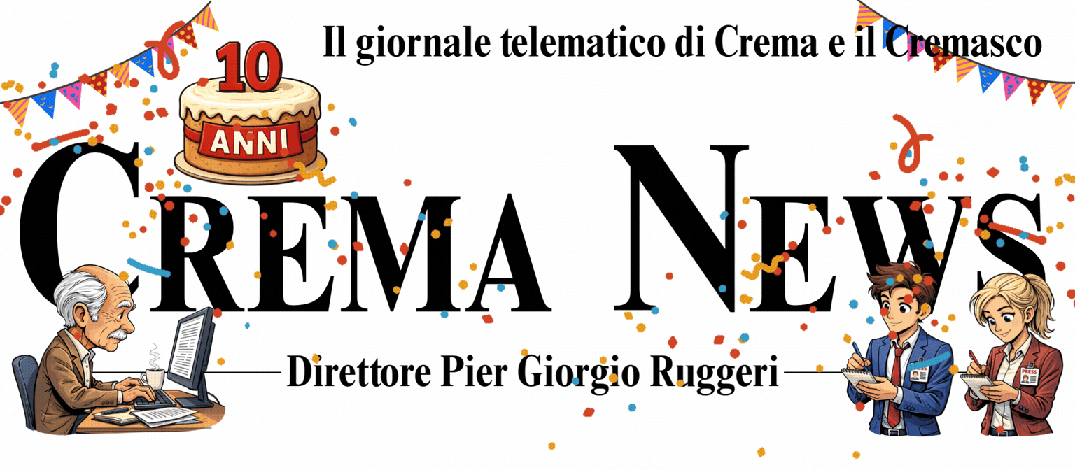 Logo di Crema News - notizie da Crema e Cremasco. Logo 10 anni