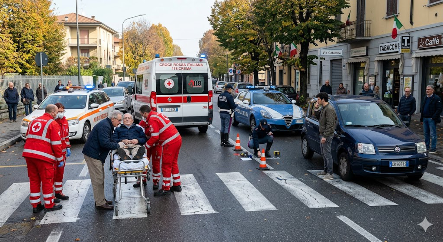 Vailate - Investito sulle strisce