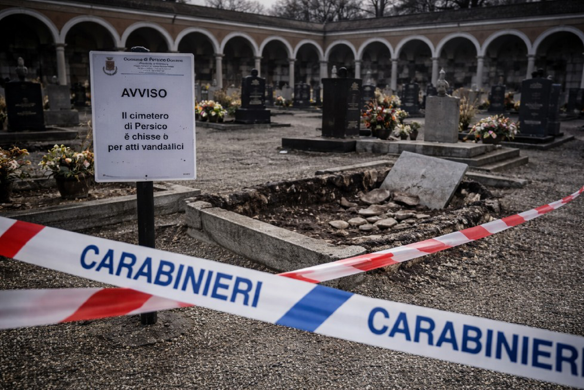 Dal territorio - Tomba distrutta nella notte