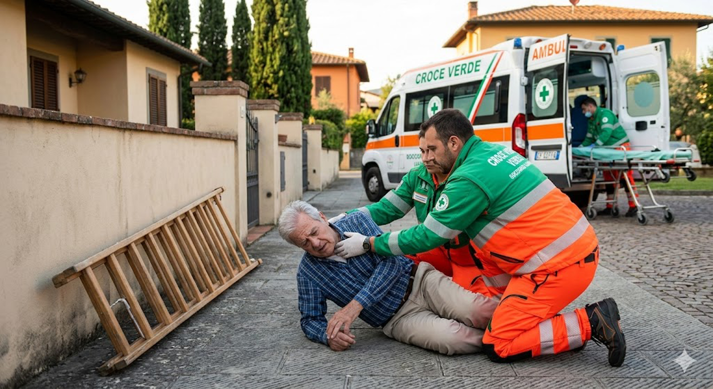 Soncino - Cade da una scala