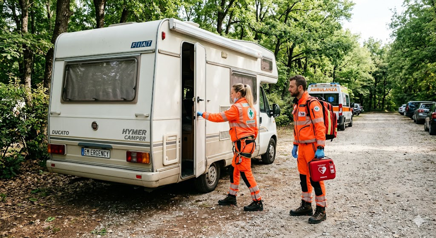 Credera - Malore nel camper