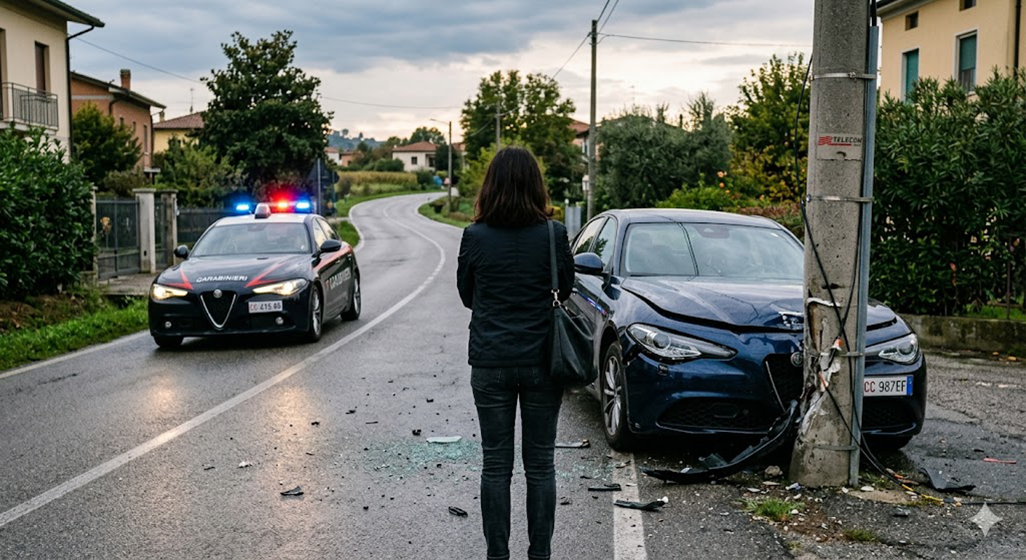 Genivolta - Auto contro un palo