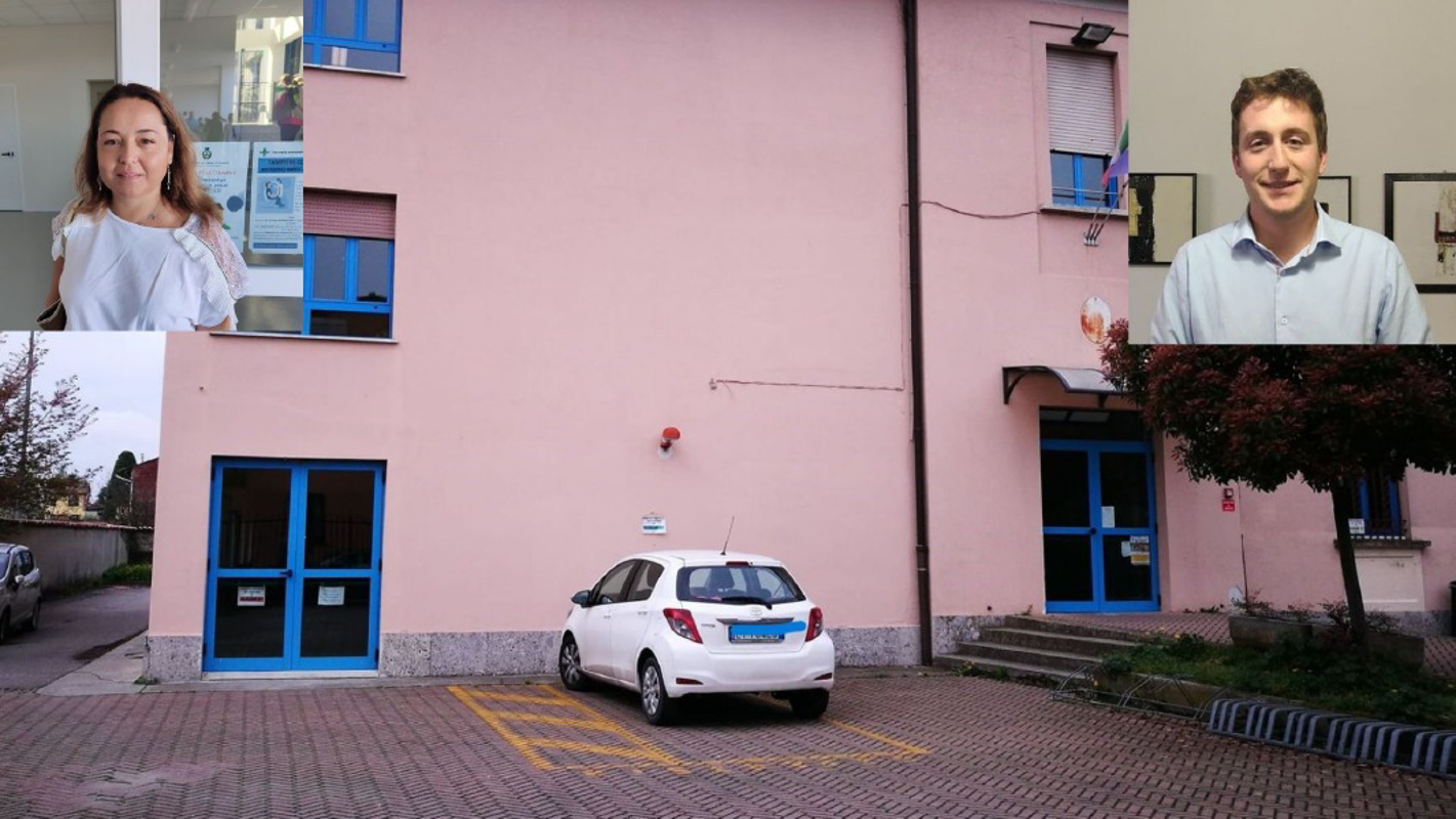 Trescore - Caduta di calcinacci alla primaria 