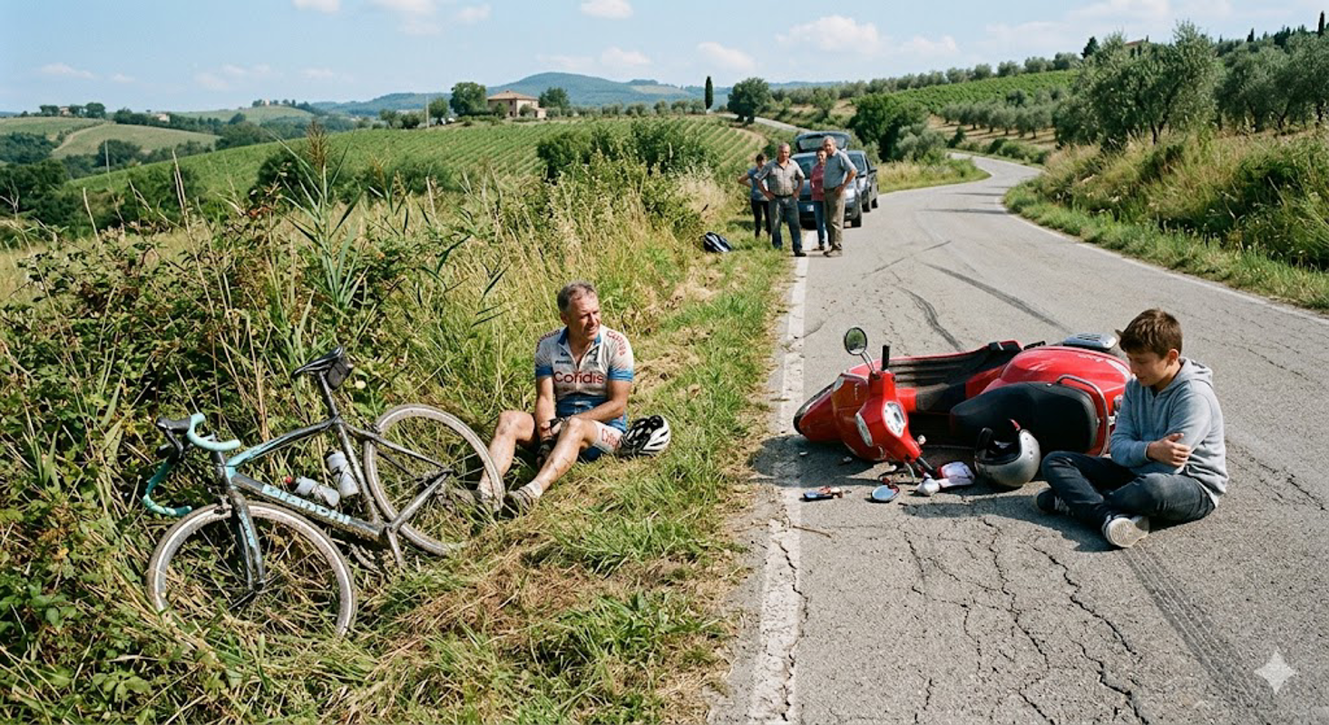 Dovera - Motorino tampona bici, due feriti