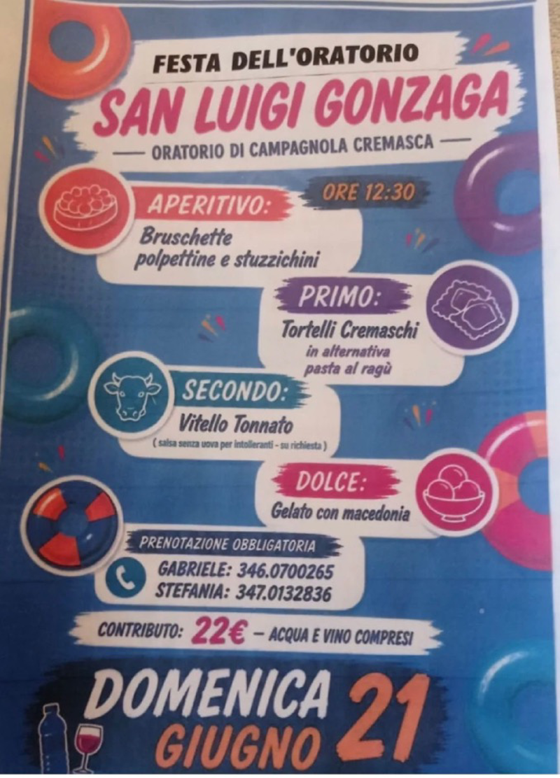 Campagnola -  Festa per S. Luigi Gonzaga