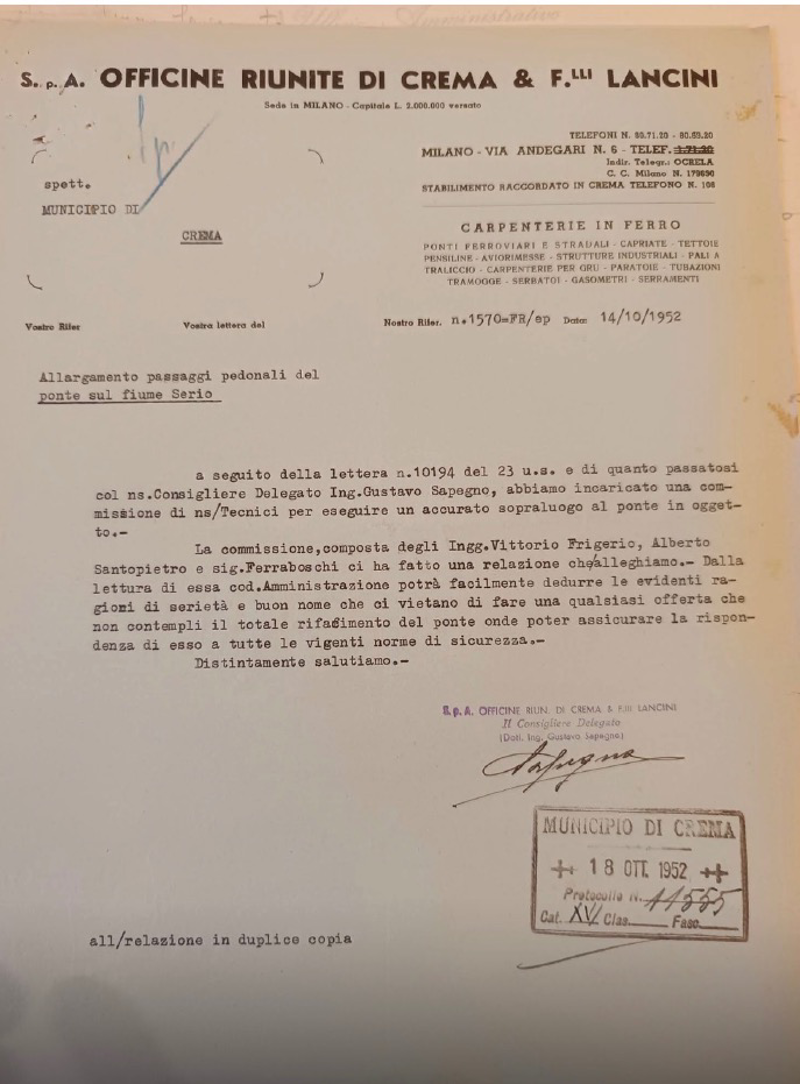 Crema - Il ponte? Da rifare sin dal 1952
