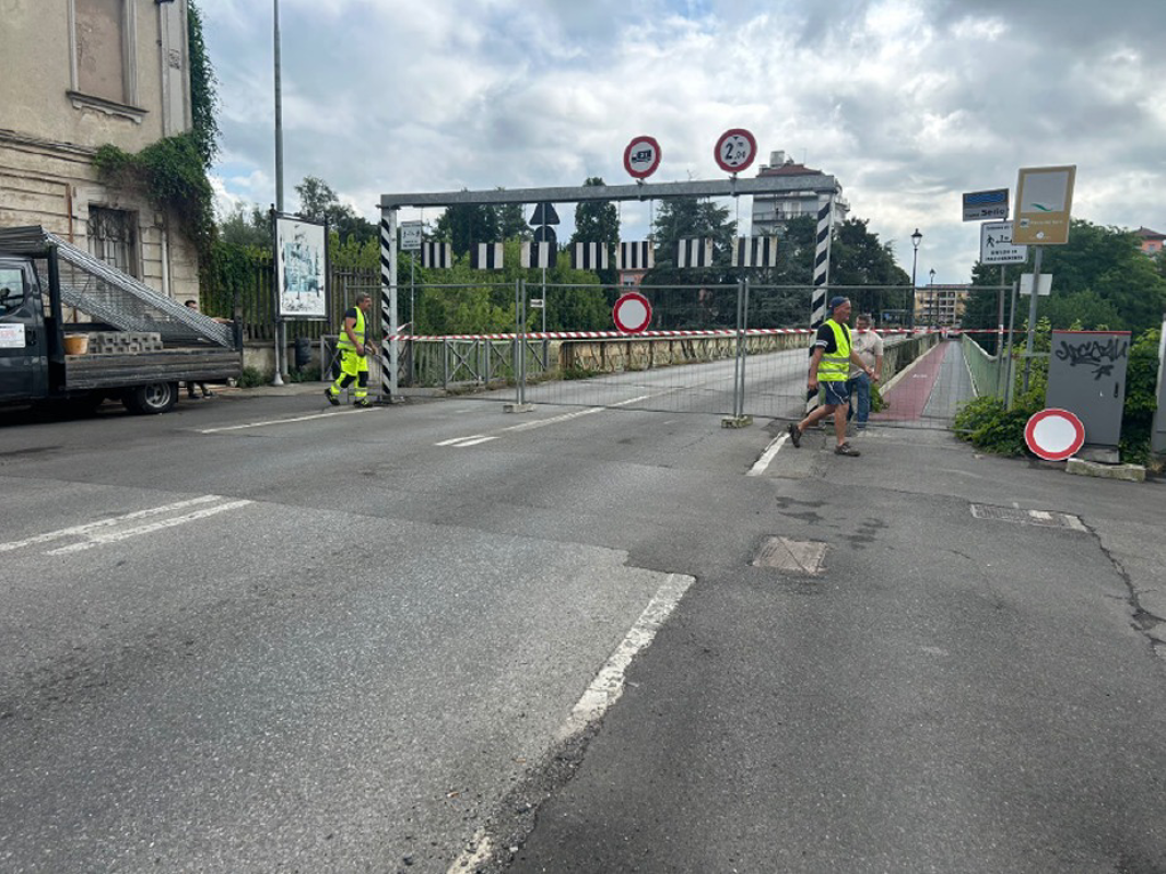 Crema. Ponte di via Cadorna chiuso