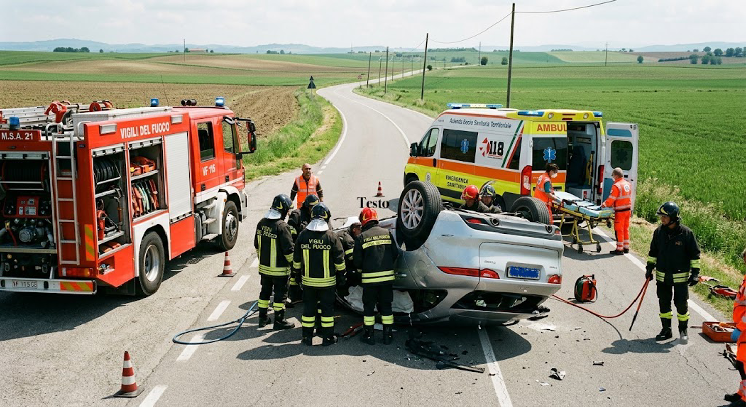 Spino d'Adda - Persona intrappolata nella sua auto
