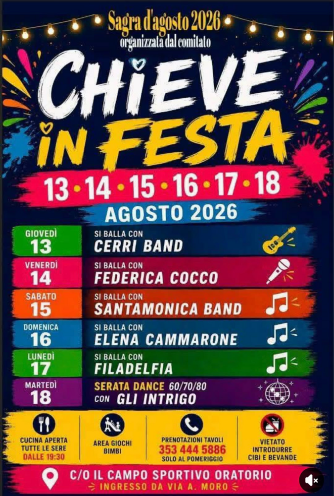 Gli eventi di questa domenica
