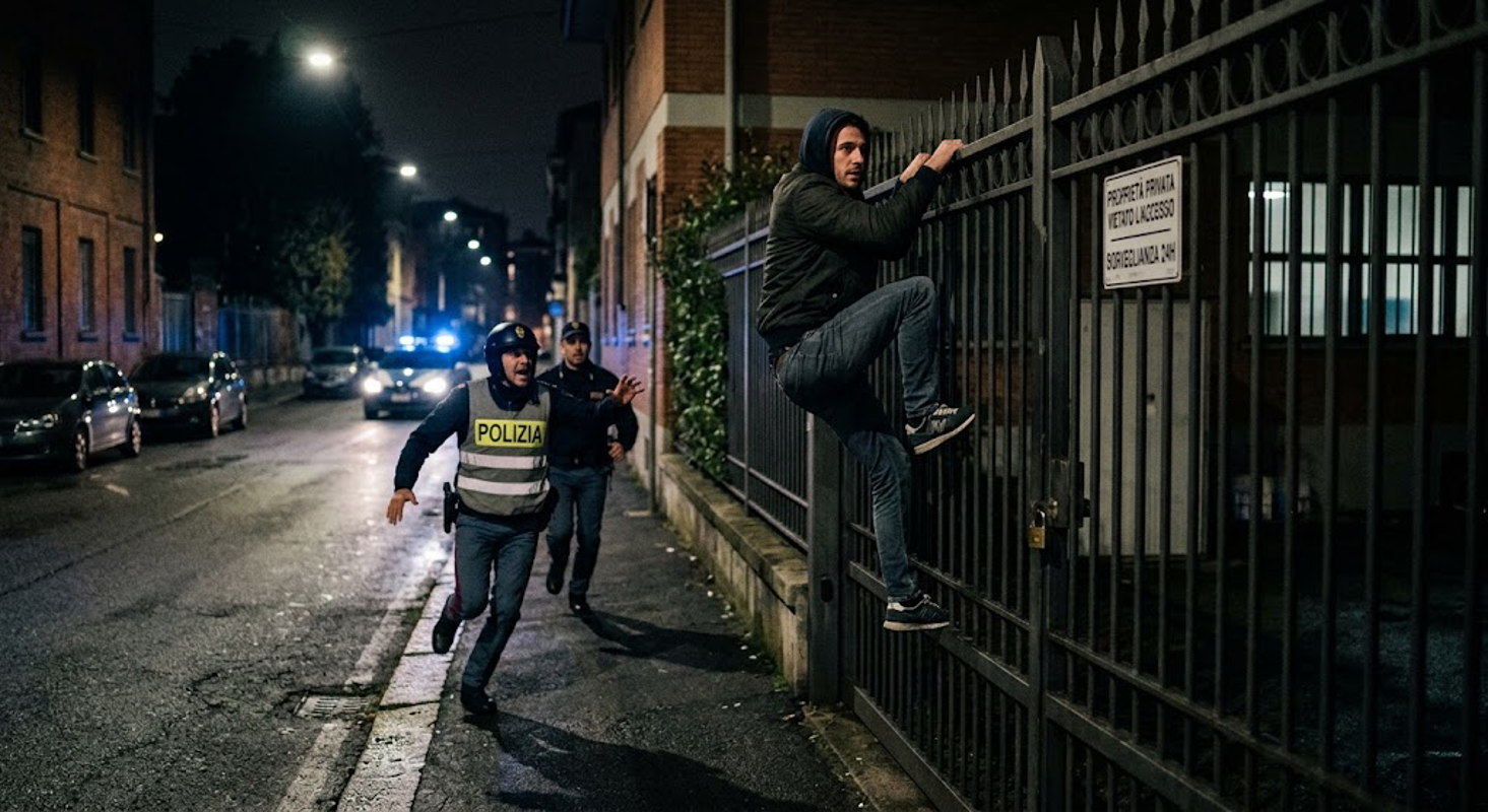 Crema - Scavalca il cancello, arriva la polizia