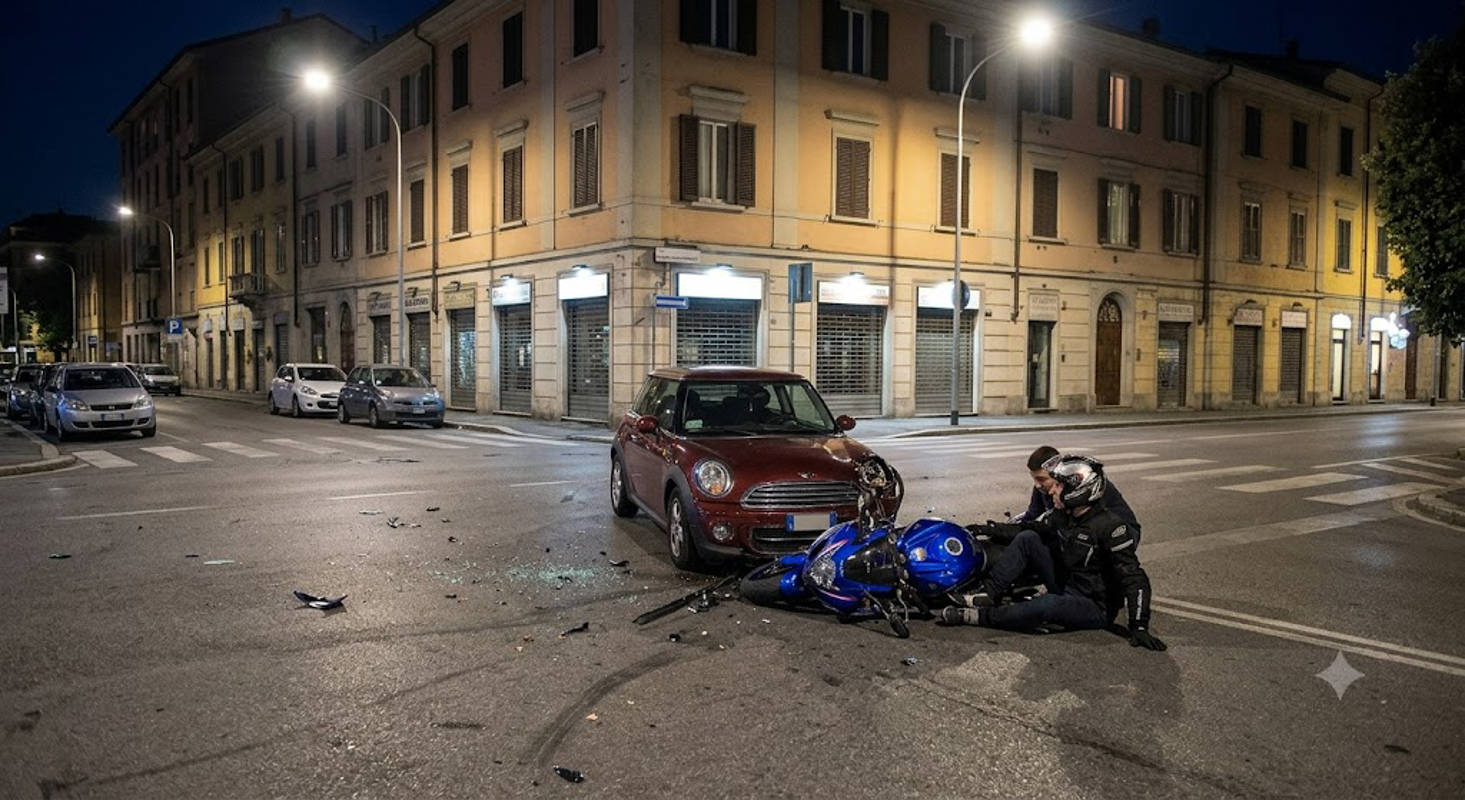 Crema - Auto investe motociclista
