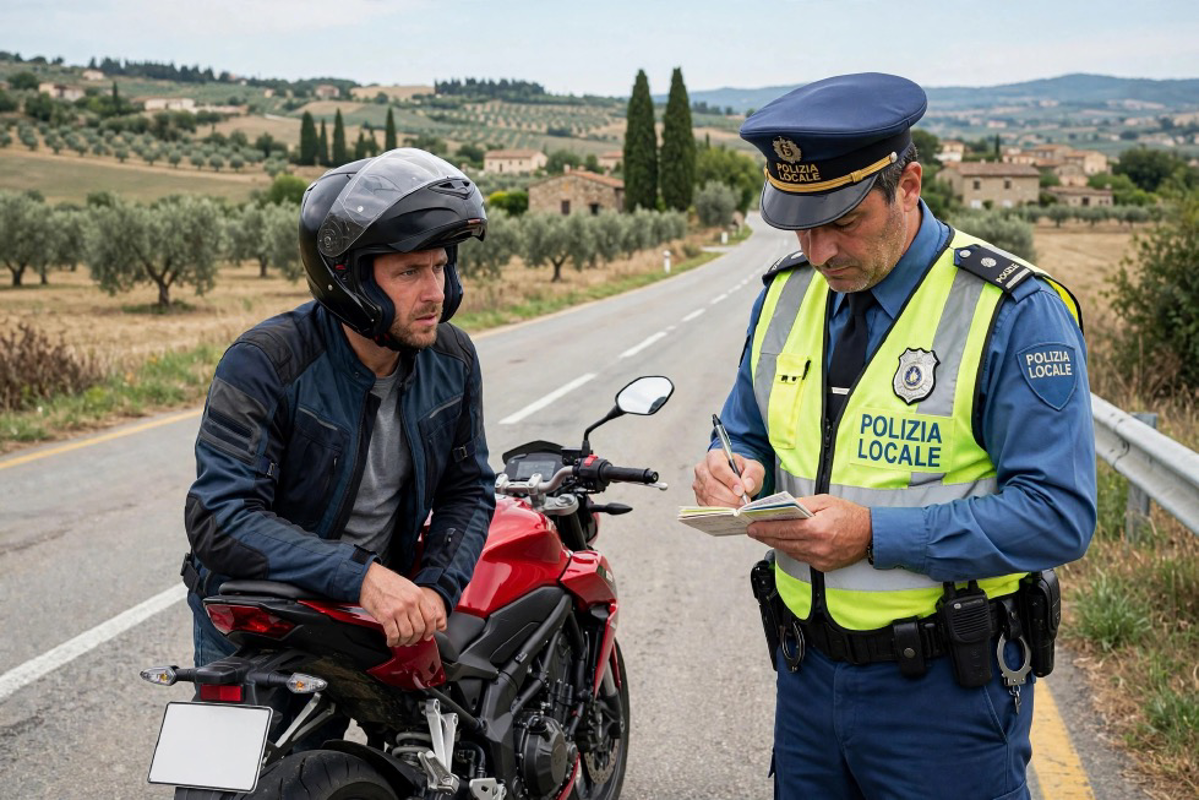 Pandino - Maxi multa per un centauro 